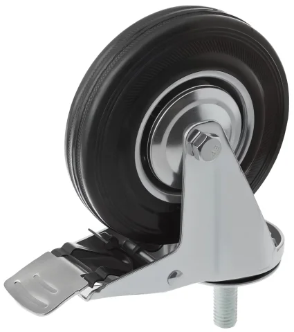 SCtb 55 (14) - Промышленное колесо 125 мм, болт М14 (поворотн., тормоз, черн. рез., роликоподш.)