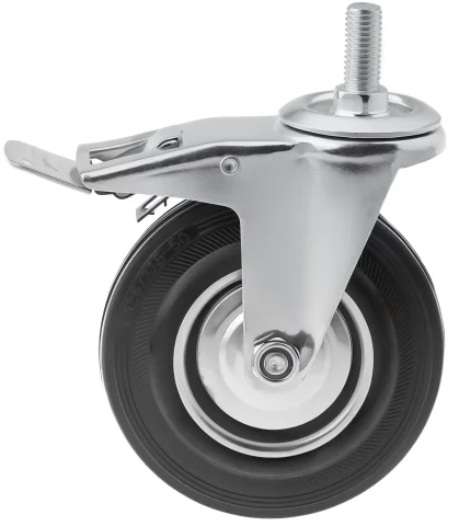 SCtb 55 (14) - Промышленное колесо 125 мм, болт М14 (поворотн., тормоз, черн. рез., роликоподш.)