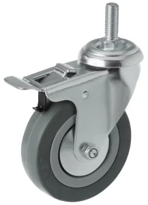 SCtgb 42 - Аппаратное колесо 100 мм (болт - 12, поворотн., тормоз, подш. скольж.)